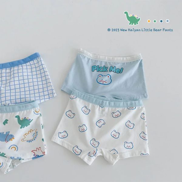 Sous-vêtements 211y garçons boxer bisses shorts coton bébé bambin sous-vêtements pour enfants boy 4 pack