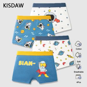 Ropa interior 4 PCS/LOT BIENS BATES Boxers de algodón Azuliental para niños Ruboristas de dibujos animados