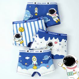 Ondergoed 4pcs kinderen jongen slips katoen zachte peuter cartoon astronaut rocket boys short slipje kinderen ondergoed voor boy tiener underpant