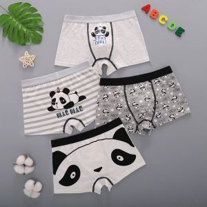 Sous-vêtements 4pcs enfants garçons sous-vêtements mignons panda imprimé pour tout-petit caricatures animaux animaux pour enfants en bas âge.