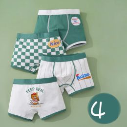 Ondergoed katoen kinderen ondergoed 2023 Koreaanse cartoon autoboksers voor jongens tiener plaid slipjes shorts boy schattige underpants 2 4 8 12 14 jaar