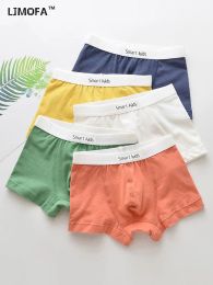 Sous-vêtements ljmofa 5pcs 312t kids boxer Couleur solide classiques garçons sous-vêtements soft coton étudiant short pantalon confortable inneres b168