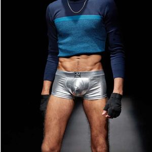 Sous-vêtements pour hommes de luxe sous-pants spectre réflexion imitation en cuir boxer short nageur de nage