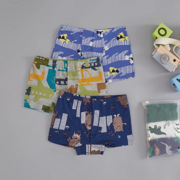 Vente de sous-vêtements Nouveau livraison gratuite de haute qualité BOXER BOXER BOSTES PAUTES ENFANTS DINOSAUR CAR SOUS-WEAR 210 YEARS Old 3PCS / 6PCS