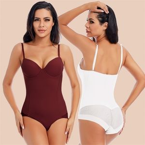 Body blanc à armatures femmes Shapers Stretch couleur unie sous-vêtements soyeux body Shapewear 220813