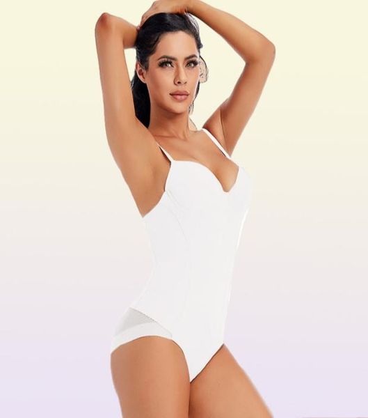 Body blanc à armatures pour femmes, sous-vêtement extensible, couleur unie, soyeux, modelant, 2208118833586