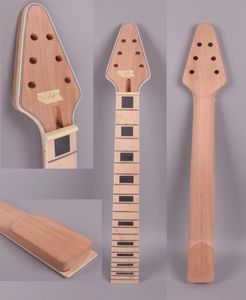 Manche de guitare électrique inachevé, 22 frettes, manche en érable et acajou, 2475 pouces Flying V 7301960561