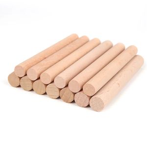 Tiges de cheville à bois naturel inachevées Sticks de bois dur solides pour le modèle de bricolage de bricolage outil de travail du bois