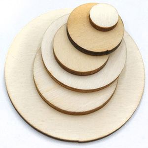 Onvoltooide ronde houten plakjes 1 cm-10 cm doe-het-zelf schilderkunsten houten cirkelschijven voor kerst schilderen bruiloft ornament decor