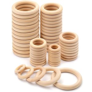 Unfinished Solid DIY Wooden Rings 15-125MM Natural Wood Ring for Macrame Crafts Wood Hoops Ornaments Connectors Jewelry Making DLH931