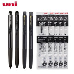 Uni Ball Gel Pen UMN-155 Signo RT1 Zwarte inkt (neutrale pen + navulling) Set School levert Japanse briefpapier 0.38 / 0.5mm 210330