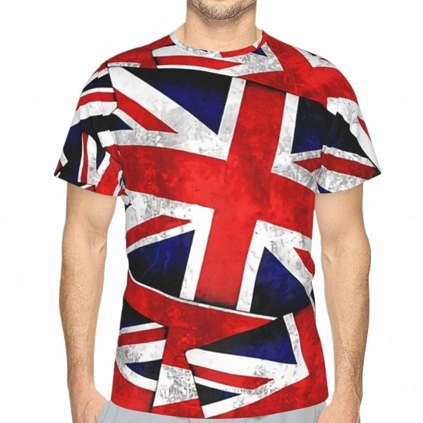 Uni Jack British England UK Flag Polyester 3D Imprimer T-shirt pour hommes Sport de plein air Vêtements à séchage rapide T-shirt ample Street Tees d6N0 #