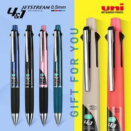 UNI JETSTREAM stylo multifonction quatre couleurs stylo à bille crayon MSXE5-1000 Anti Fatigue lisse 0.5/0.7mm papeterie japonaise 240119