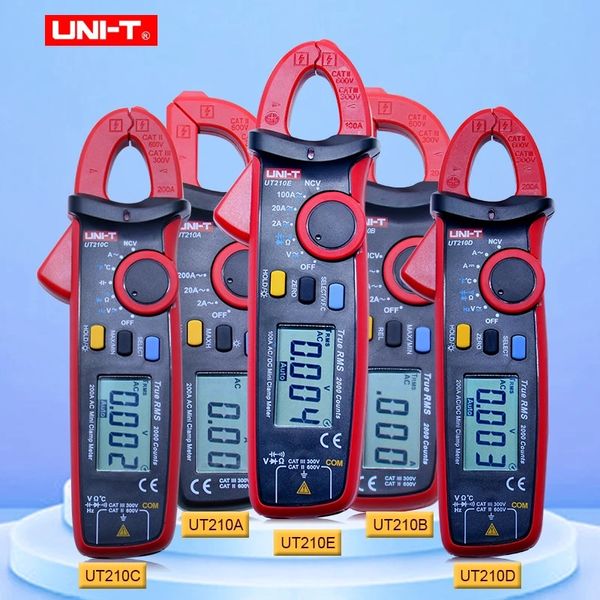 UNI-T Mini Medidores de abrazadera digital UT210A UT210B UT210C UT210D UT210E True RMS RMS Auto Range Capacitancia VFC Multímetro sin contacto