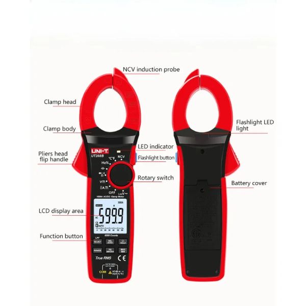 UNI-T UT207B UT208B METTRET METTOIRE ANALOGIQUE DIGITAL AMPÉRIMETRIQUE CLAMP 1000A VOLTMETER AMMETER AC DC Multimètre Multimètre