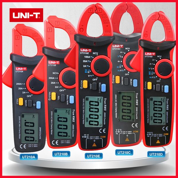 UNI-T UT210A UT210E UT210D MINI DIGITAL PRINCET METRIMETER HANDEDHELD RMS AC / DC RÉSISTANC avec un voltmètre de température NVC