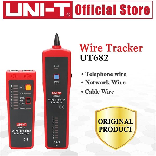 UNI-T UT682 UT682D Probador de cables de red Detector de rastreador Cable de teléfono Ethernet LAN Tester Buscador de línea de calibración