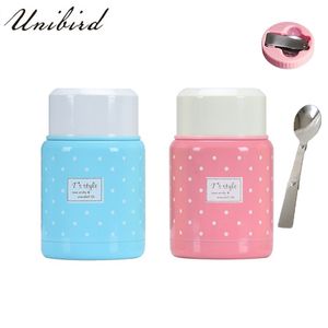 Unibird Mini Cute Food Thermos Cup met vouwbare lepelfles gestoofde Bento verwarmde voedselcontainer geïsoleerde lunchbox voor kinderen C18112301