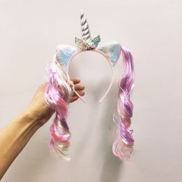 Unicorn 1er anniversaire fille bandeau baby shower fête des enfants mignons cheveux cerceau de cheveux