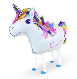 Unicorn ballonneuse Walking Pet Balloons Birthday Party Adorment en aluminium Ball Enfants enfants Cadeaux avec livraison rapide8361645