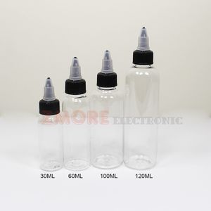 30 ml 60 ml 100 ml 120 ml elektronica Ecig plastic druppelaar flessen met twist off dops pen vorm fles lege huisdierflessen voor e liqui