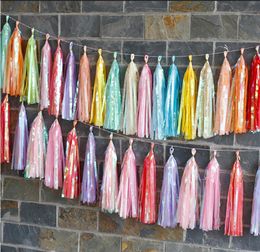 Licorne Bonbons Irisé Gland Guirlande Arc-En-Bannière Bruant De Mariage Anniversaire Baby Shower Party DIY Suspendu Décor coloré 18 couleurs