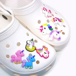 Unicorn Croc Charms Zachte schattige PVC schoen charme accessoires decoraties Custom jibz voor klompen schoenen kinderen cadeau