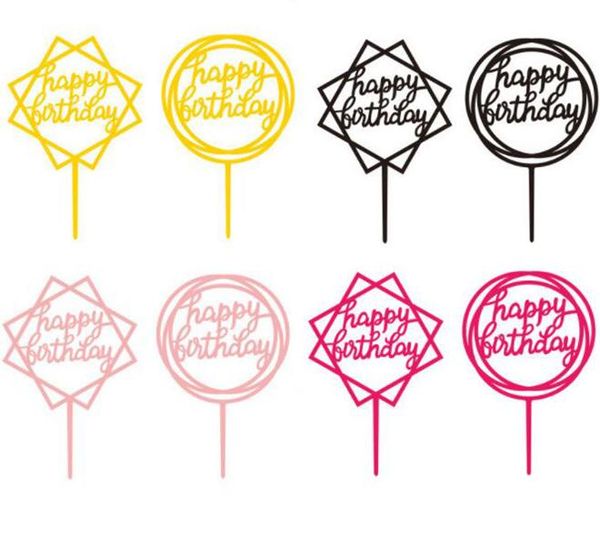 Cupcake Topper Kid Party Supplies Papier De Mariage Gâteau Topper Joyeux Anniversaire Décor Baby Shower Favor Livraison Gratuite