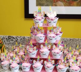 Toppakes de cupcakes Unicorn et décorations d'embrages