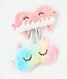 Unicorn Mignon Masque de couchage à l'œil Patch de couverture pour fille pour adolescente Boulangers Boulangers Travel Maquillage Tools de soins oculaires Accessoires de nuit 8510129