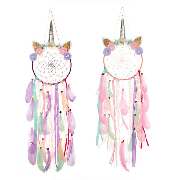 Unicorn Dream Catcher Decoración Decoración de la habitación de la habitación para niñas Niños Baby Wall Hook Children Room Dreamcatcher