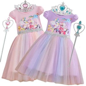 Robes de licorne pour filles vêtements d'anniversaire de soirée robe de soirée enfants vestide de fleur