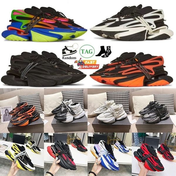 Unicornio Zapatos casuales de caña baja Bullet Negro Blanco Multicolor Amarillo Beige Naranja Gradiant Neopreno Suelas de plataforma gruesa Hombres Mujeres Zapatillas de deporte de lujo