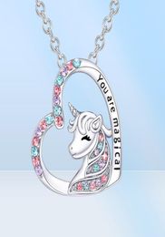 Eenhoorn hanger ketting schattig gelukshart kristal geboortesteen paard kettingen je bent magisch sieraden verjaardagscadeau meisjes58589863320399