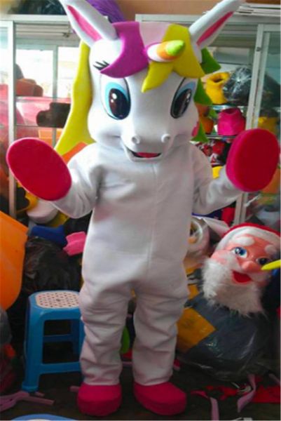 Unicorn Pony Magic Mascot para adultos Disfraz de caballo de caballo para ropa de fiesta de Halloween Purim Fancys3741838