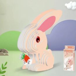 Unicorn Rabbit 3d Puzzle for Kids Educational Montessori Toys Manual Manual de montaje de bricolaje Toy para niña