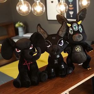 Unicornio/conejo/elefante/lobo/gato regalo especial para niños Anubis negro relleno KILLSTAR Devil Doll juguetes de peluche muñeca negra 35cm