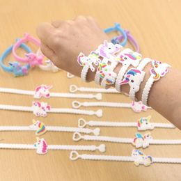 Bracelet en caoutchouc licorne, montres, décorations de fête d'anniversaire, cadeaux pour enfants, décoration de réception-cadeau pour bébé, cadeaux de fête licorne