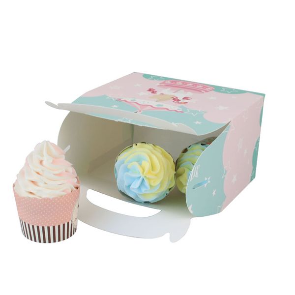 Cajas de recuerdos para fiestas temáticas de unicornio con asa, suministros de fiesta de cumpleaños, caja de regalo para dulces y galletas para niños A374