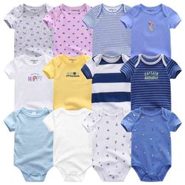 Uniesx geboren baby rompertjes kleding 7 stks / partij baby jumpsuits 100% katoen kinderen meisjesboys kleding 210816