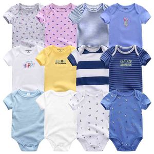Uniesx born bébé barboteuses vêtements 7 pièces/lot combinaisons pour bébés 100% coton enfants filles garçons vêtements 210816