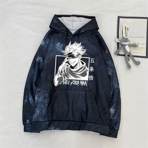 Uniex Hot Anime Hoodie Jujutsu Kaisen Pullovers Tops Fashion Tie-Dye Doek Y0809