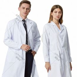 Uniforme pour médecins Costume clinique médical pour hommes Robe de laboratoire Vétérinaire Vêtements de travail à manches courtes Pet Shop Scrubs Manteau W1Uc #