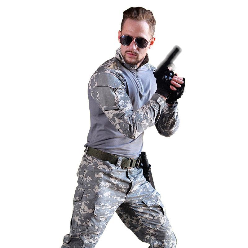 Uniforme para hombres Trajes de ropa Traje Táctico Soldado militar Combate Camuflaje Activo CS Ropa Camisa Pantalones Hombres