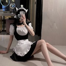 Uniforme Costume Costume tablier mignon servante sexe réel fille Costumes Sexy Lingerie Cosplay japonais femme de chambre tenue 240401