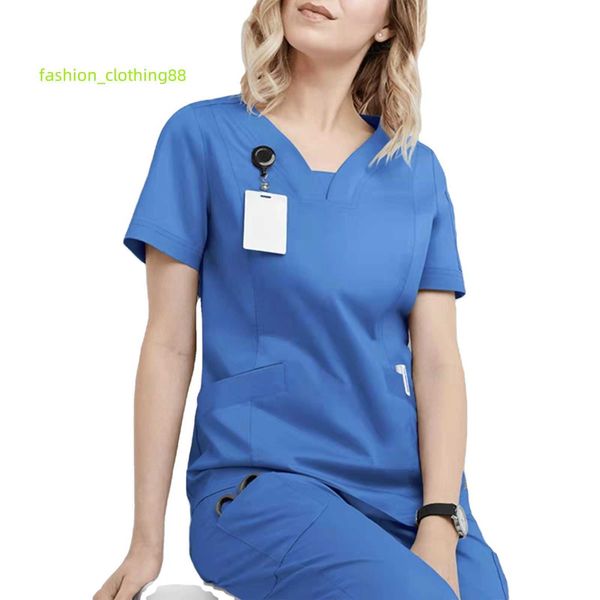 Uniformes for Hospital Nurse Scrubs Définit les hauts à manches courtes