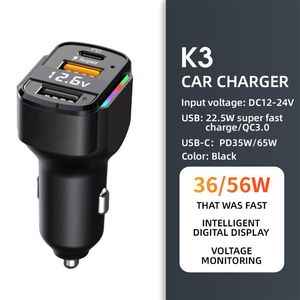 Uninveral Autolader PD65W 45W Super Fast Charge Dual Charging Port227C