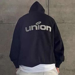 Union Brand-samenwerking.Hoodie Zwart Wit Groen Casual Fleece Hoodies Truien Jumpers Mannen Vrouwen Hip Hop Streetwear MG210129 350