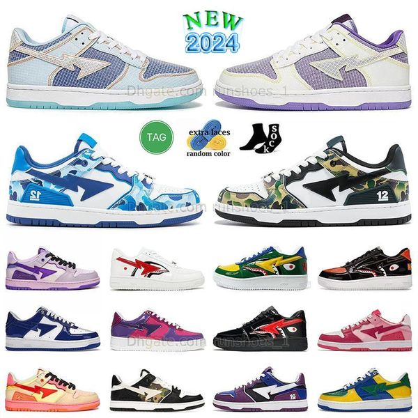 Union Designer Patent Leather Casual Shoes Loafers Sneakers Sta Luxury Pink Sk8 Skate des Chaussures Camouflage vert Aqua Purple Youth Leopard Imprimer White Trainer