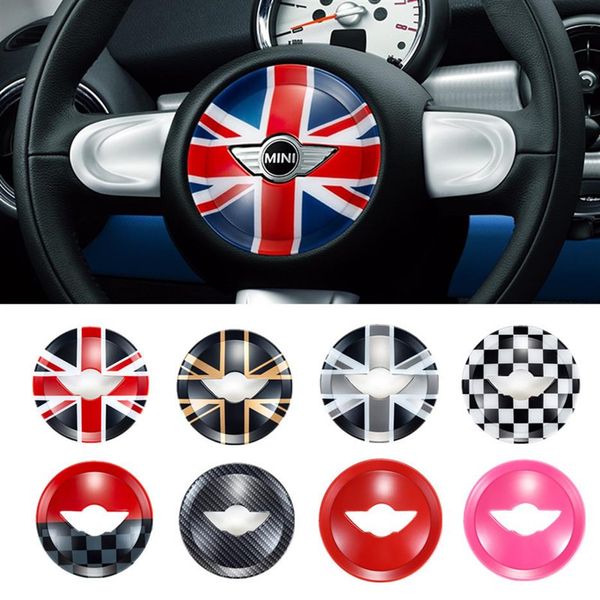 Union Jack Voiture Volant Panneau Center Couverture Autocollant Moulage Garniture Autocollant pour Mini Cooper R55 R56 R60 R61 Styling Accessories2707